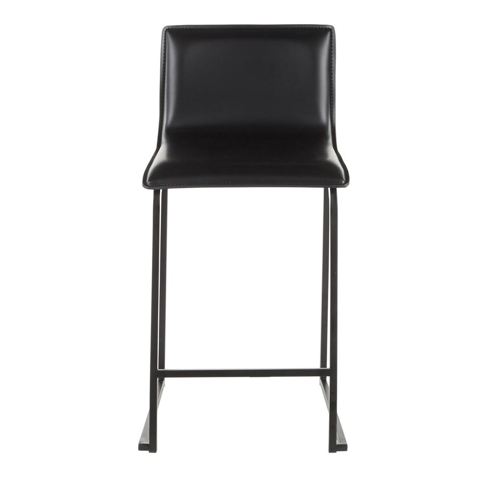 Black Metal, Black PU Mara Counter Stool - Set of 2. Picture 6
