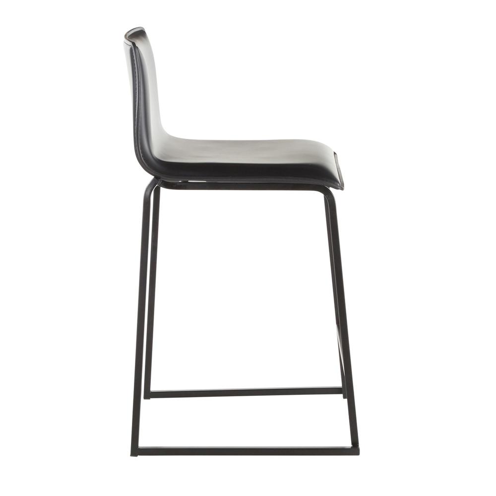Black Metal, Black PU Mara Counter Stool - Set of 2. Picture 3