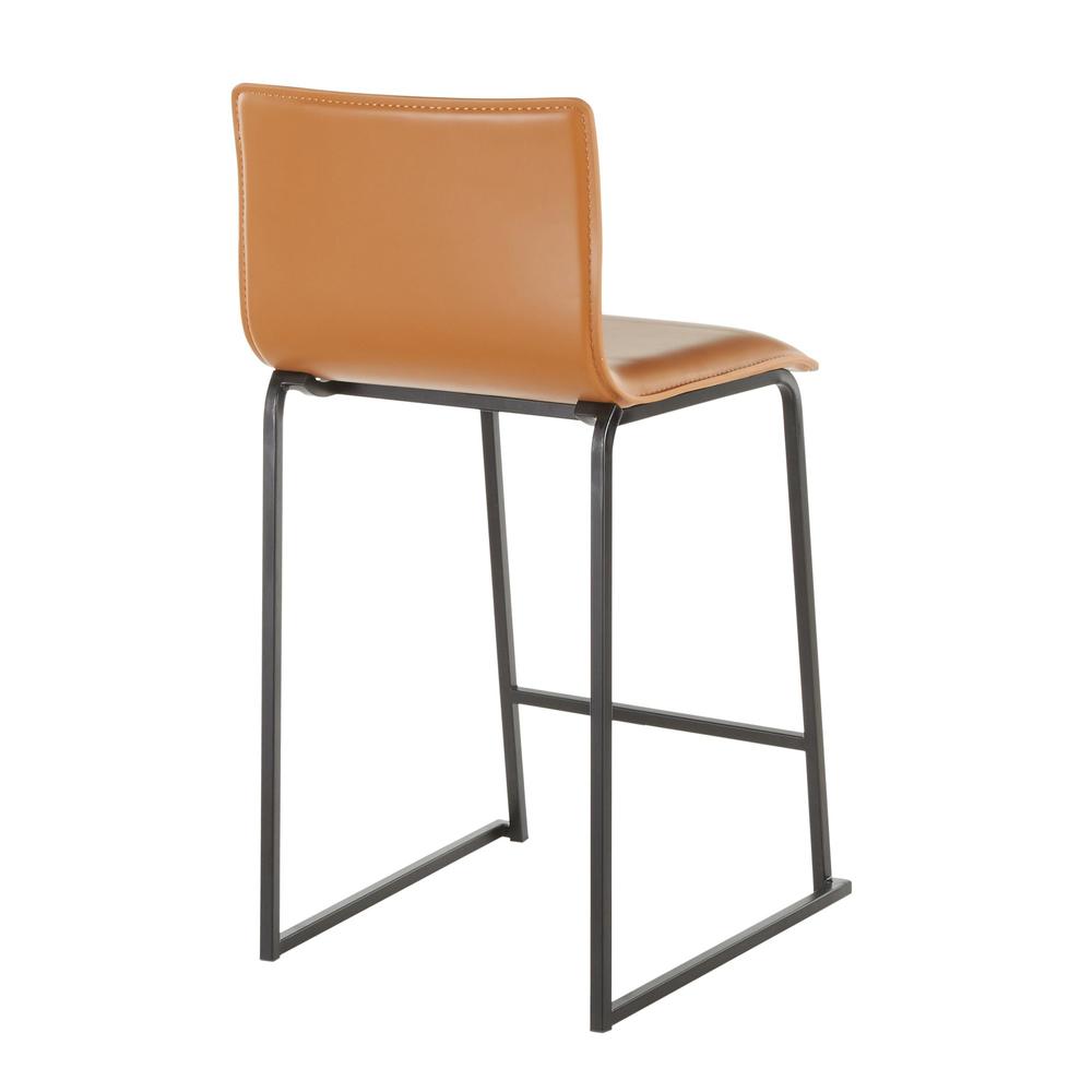 Black Metal, Camel PU Mara Counter Stool - Set of 2. Picture 4