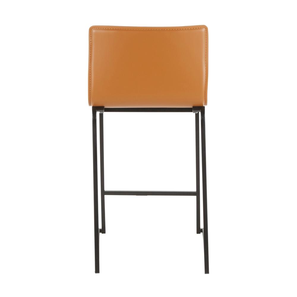Black Metal, Camel PU Mara Counter Stool - Set of 2. Picture 5