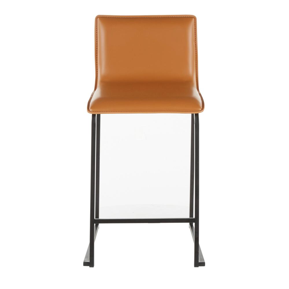 Black Metal, Camel PU Mara Counter Stool - Set of 2. Picture 6