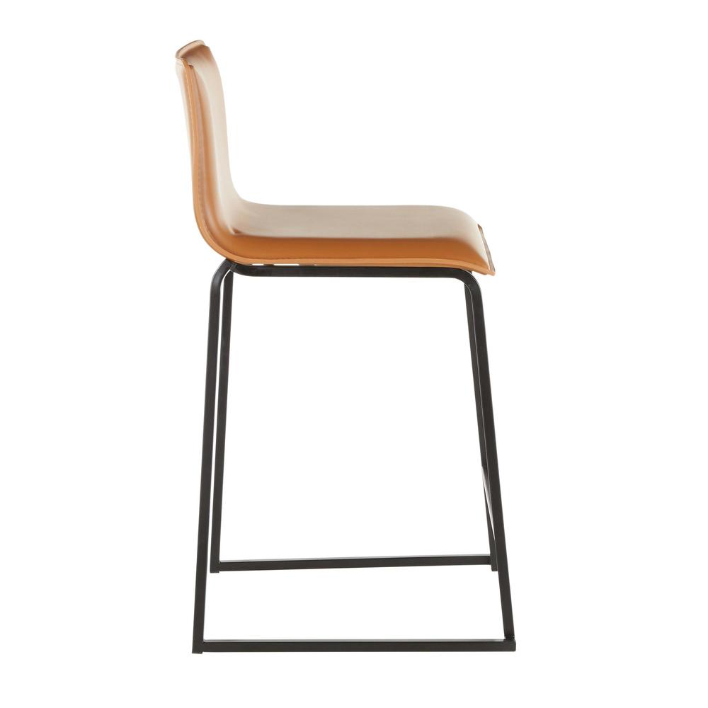Black Metal, Camel PU Mara Counter Stool - Set of 2. Picture 3
