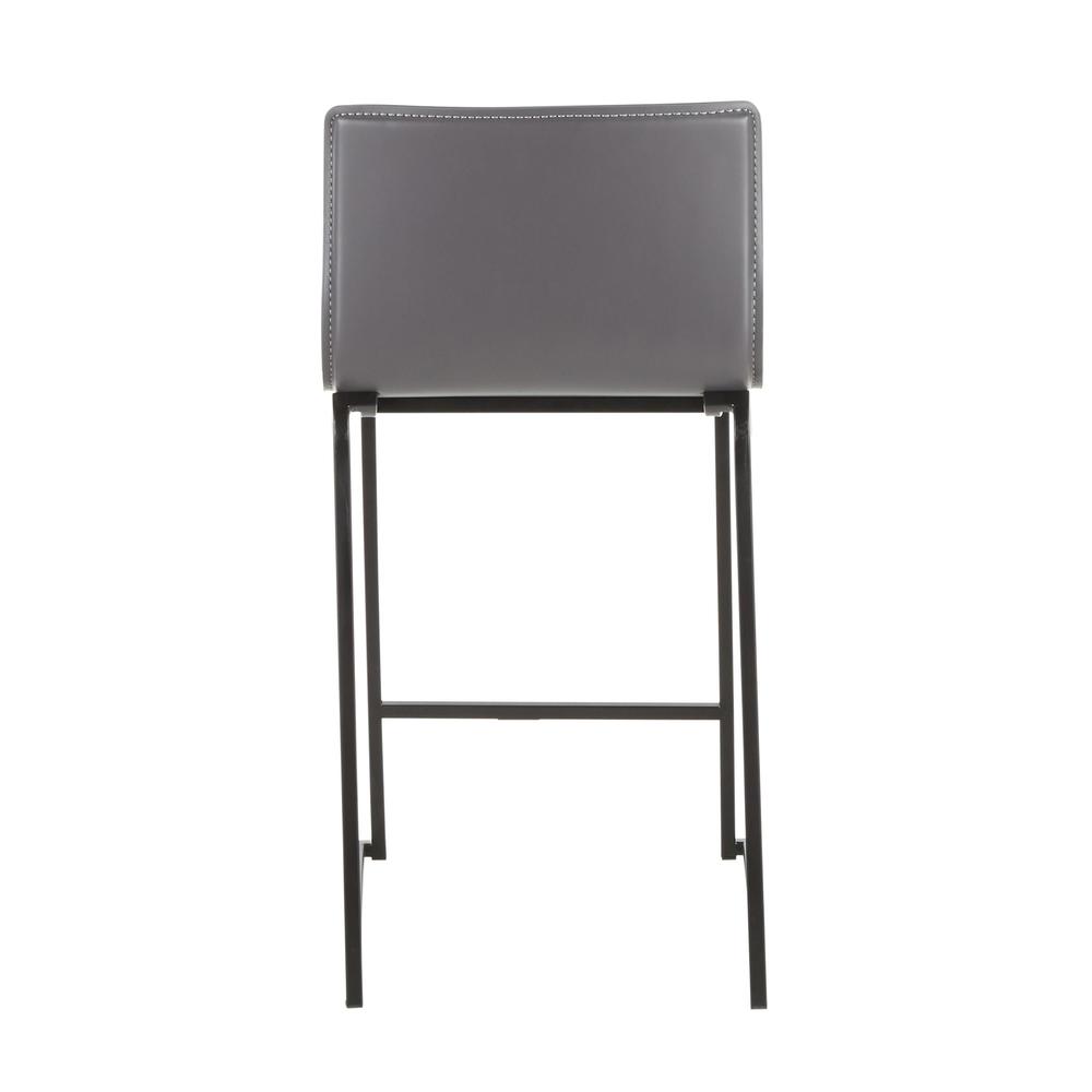 Black Metal, Grey PU Mara Counter Stool - Set of 2. Picture 5