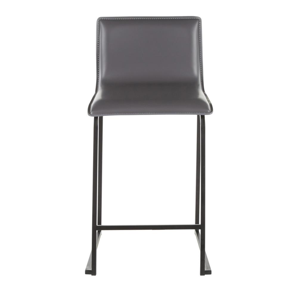 Black Metal, Grey PU Mara Counter Stool - Set of 2. Picture 6