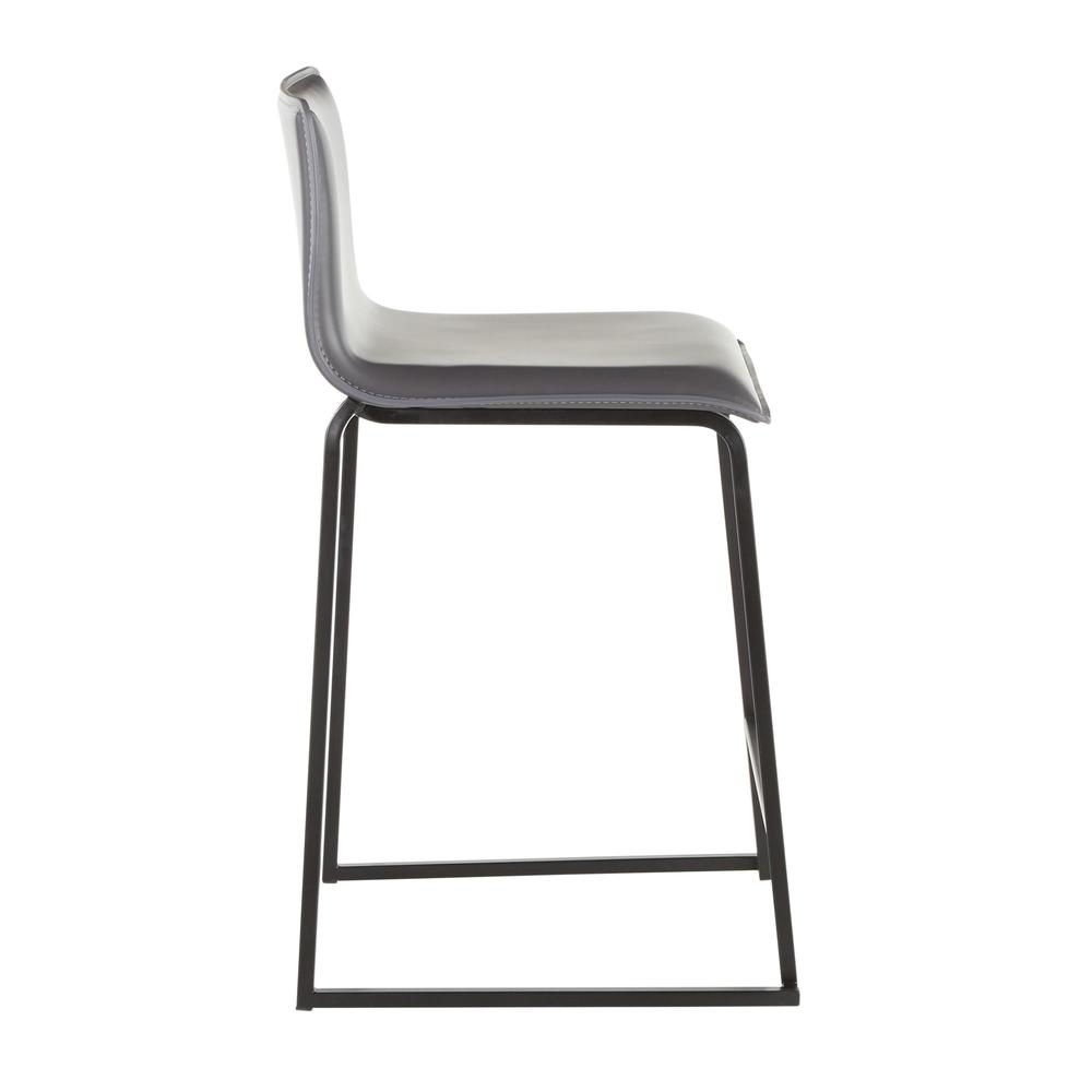 Black Metal, Grey PU Mara Counter Stool - Set of 2. Picture 3