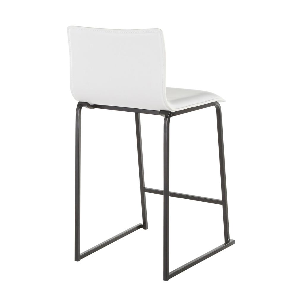 Black Metal, White PU Mara Counter Stool - Set of 2. Picture 4