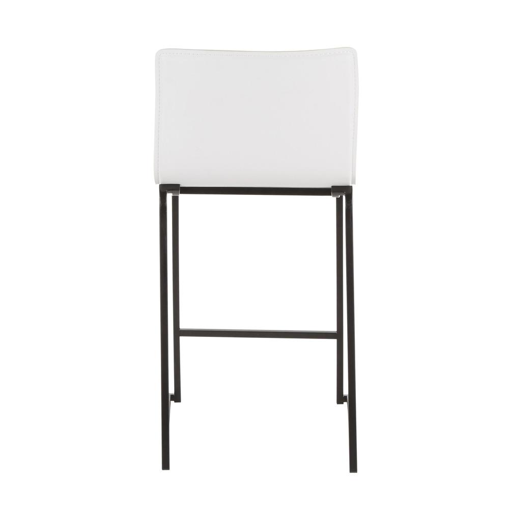 Black Metal, White PU Mara Counter Stool - Set of 2. Picture 5