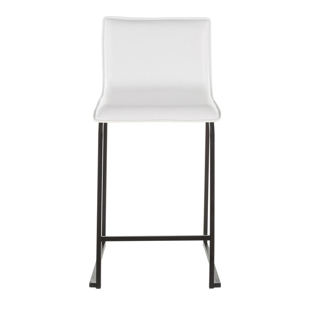 Black Metal, White PU Mara Counter Stool - Set of 2. Picture 6