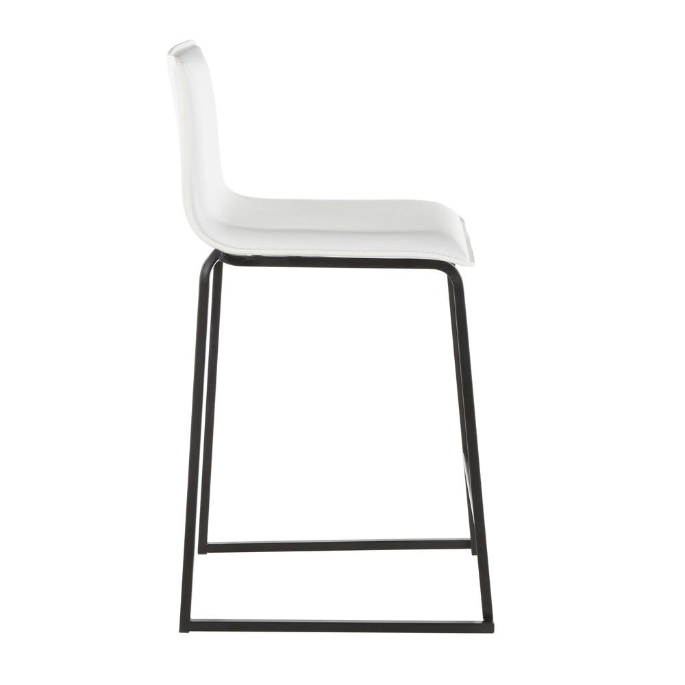 Black Metal, White PU Mara Counter Stool - Set of 2. Picture 3