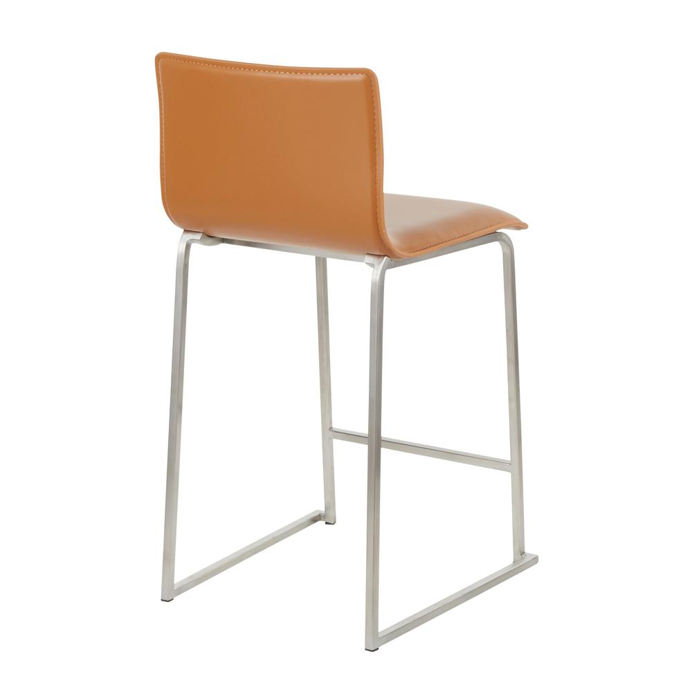 Stainless Steel, Camel PU Mara Counter Stool - Set of 2. Picture 4