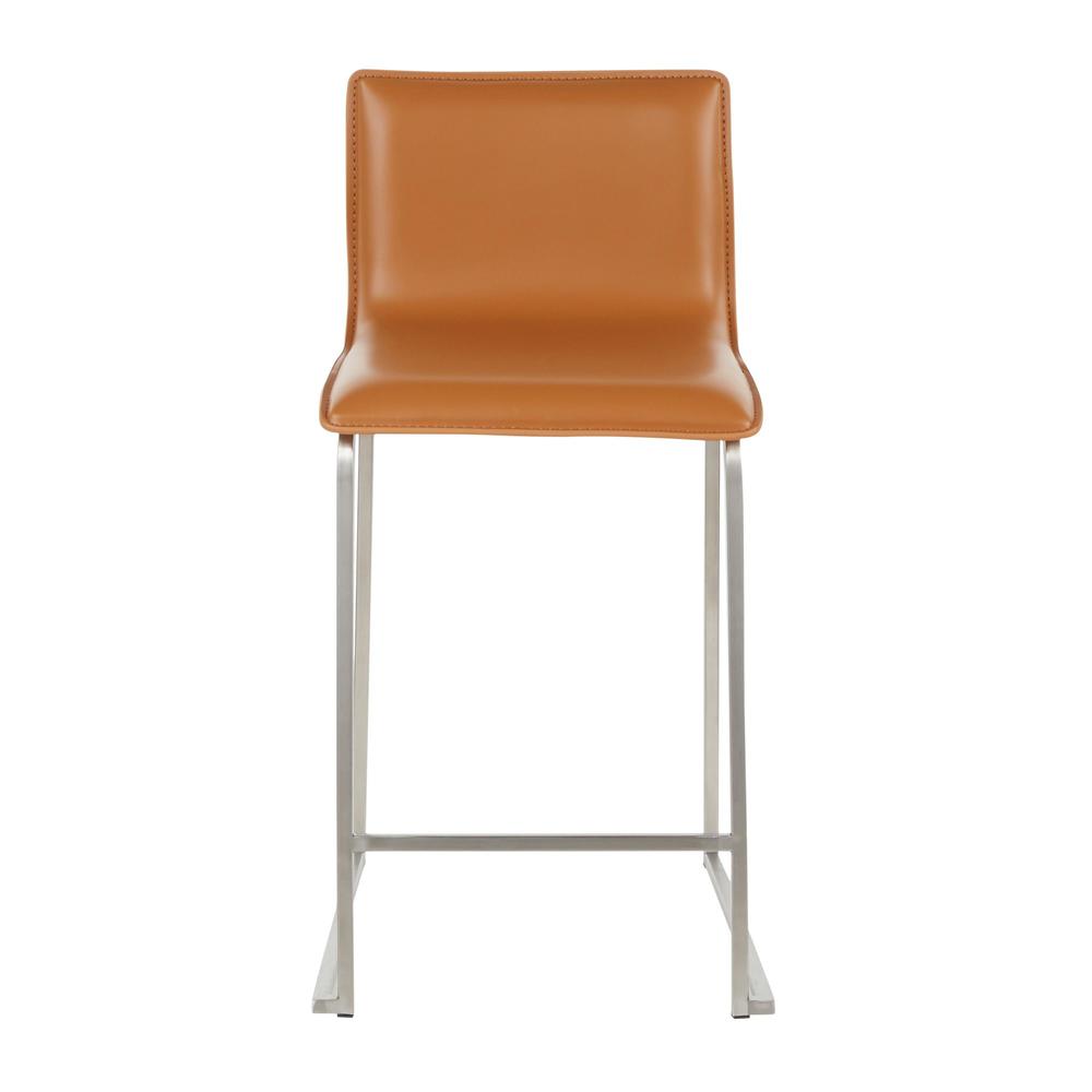 Stainless Steel, Camel PU Mara Counter Stool - Set of 2. Picture 6