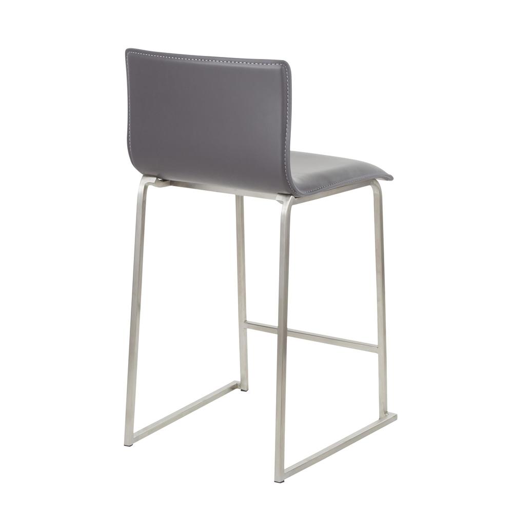 Stainless Steel, Grey PU Mara Counter Stool - Set of 2. Picture 4
