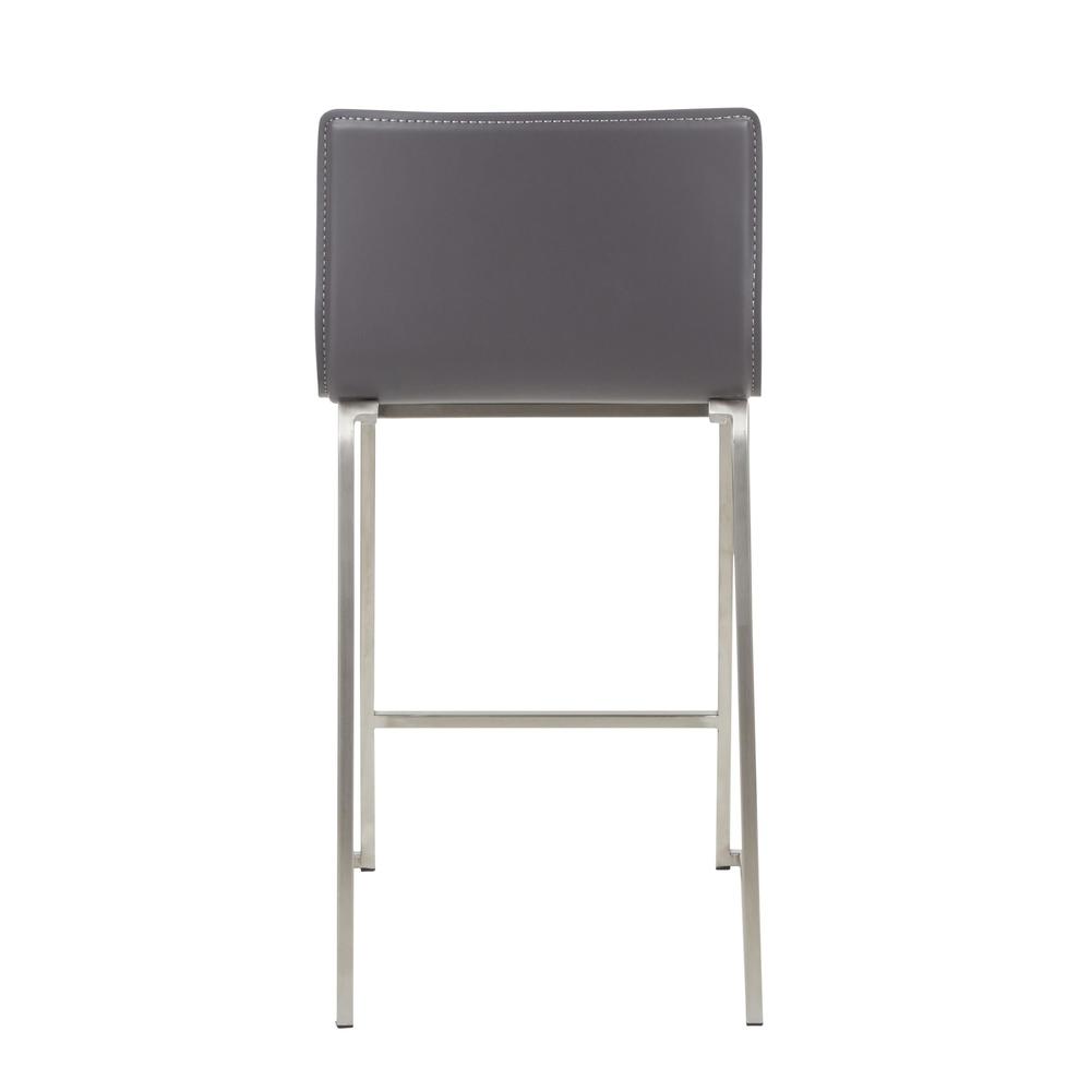 Stainless Steel, Grey PU Mara Counter Stool - Set of 2. Picture 5