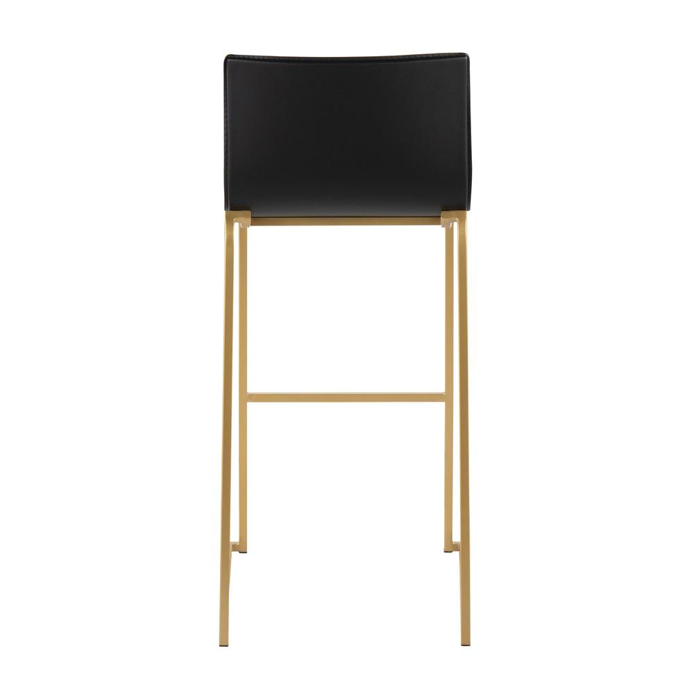 Gold Steel, Black PU Mara Barstool - Set of 2. Picture 5