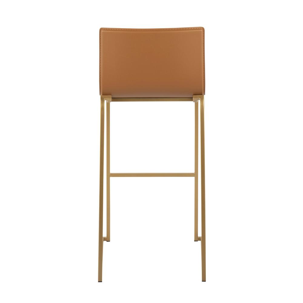 Gold Steel, Camel PU Mara Barstool - Set of 2. Picture 5