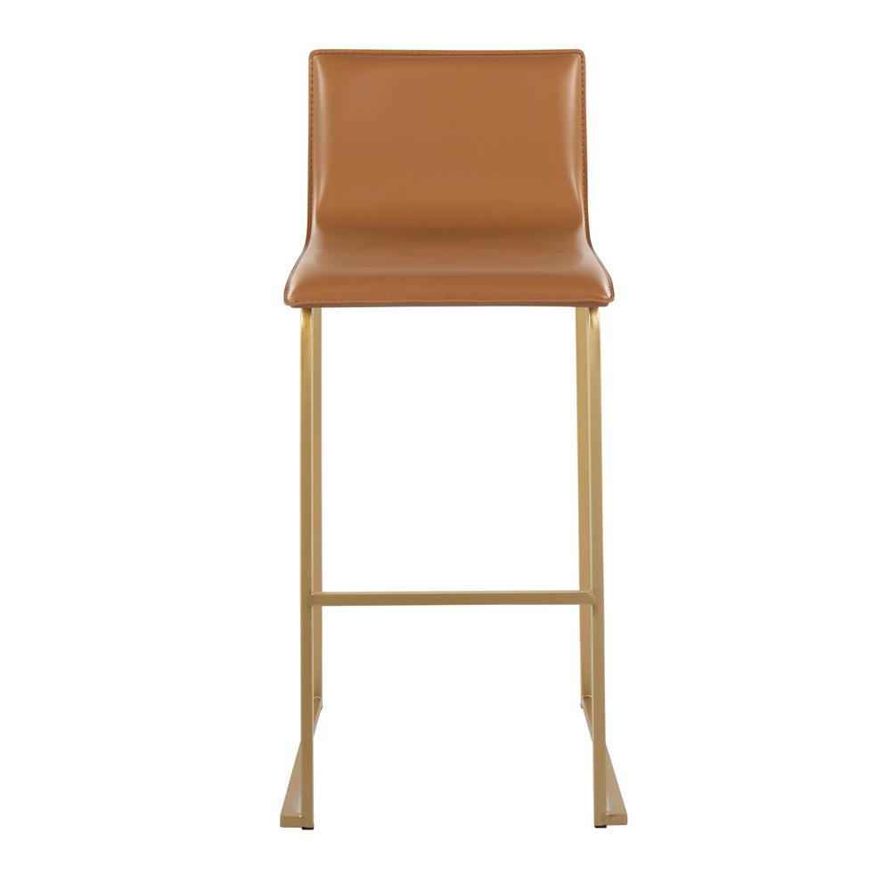 Gold Steel, Camel PU Mara Barstool - Set of 2. Picture 6