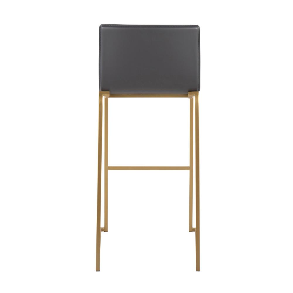Gold Steel, Grey PU Mara Barstool - Set of 2. Picture 5