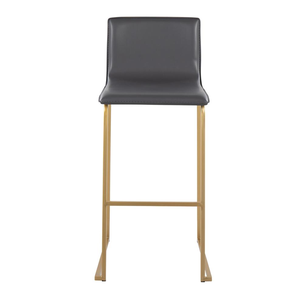 Gold Steel, Grey PU Mara Barstool - Set of 2. Picture 6