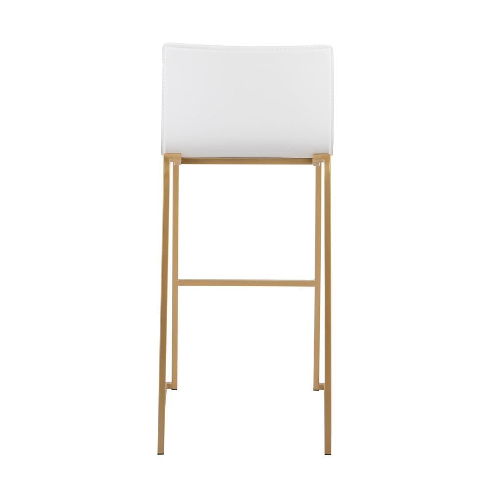 Gold Steel, White PU Mara Barstool - Set of 2. Picture 5
