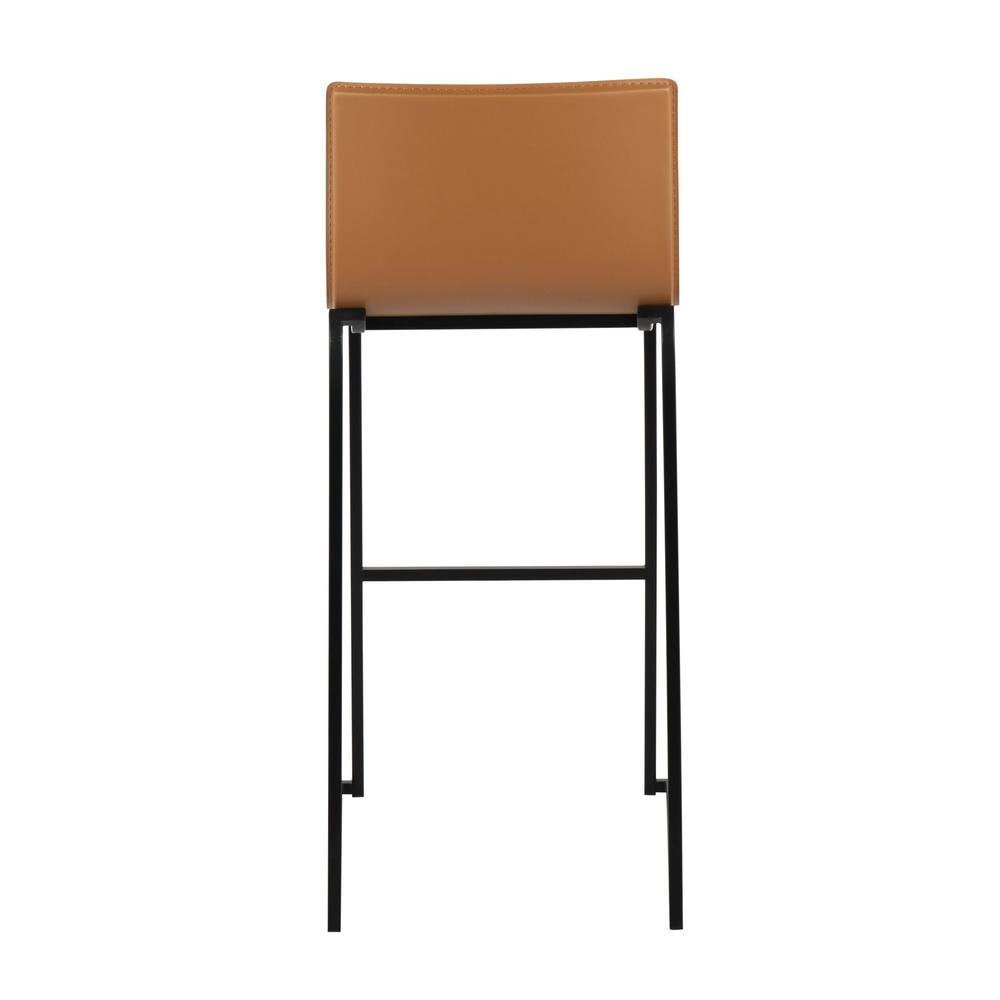 Black Steel, Camel PU Mara Barstool - Set of 2. Picture 5