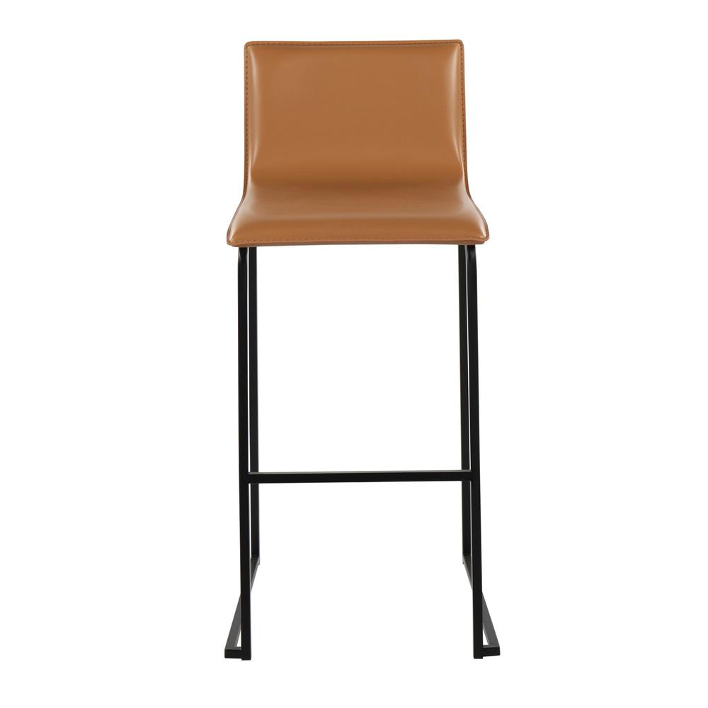 Black Steel, Camel PU Mara Barstool - Set of 2. Picture 6