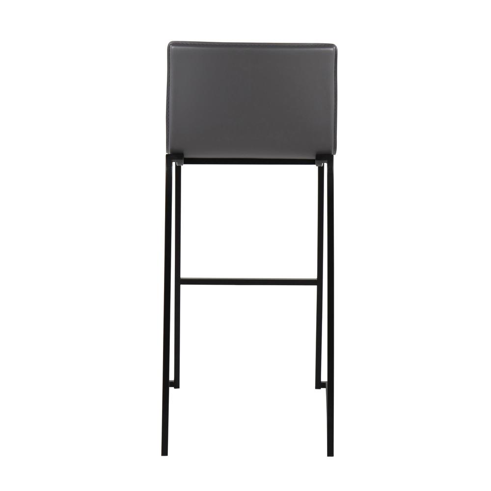 Black Steel, Grey PU Mara Barstool - Set of 2. Picture 5
