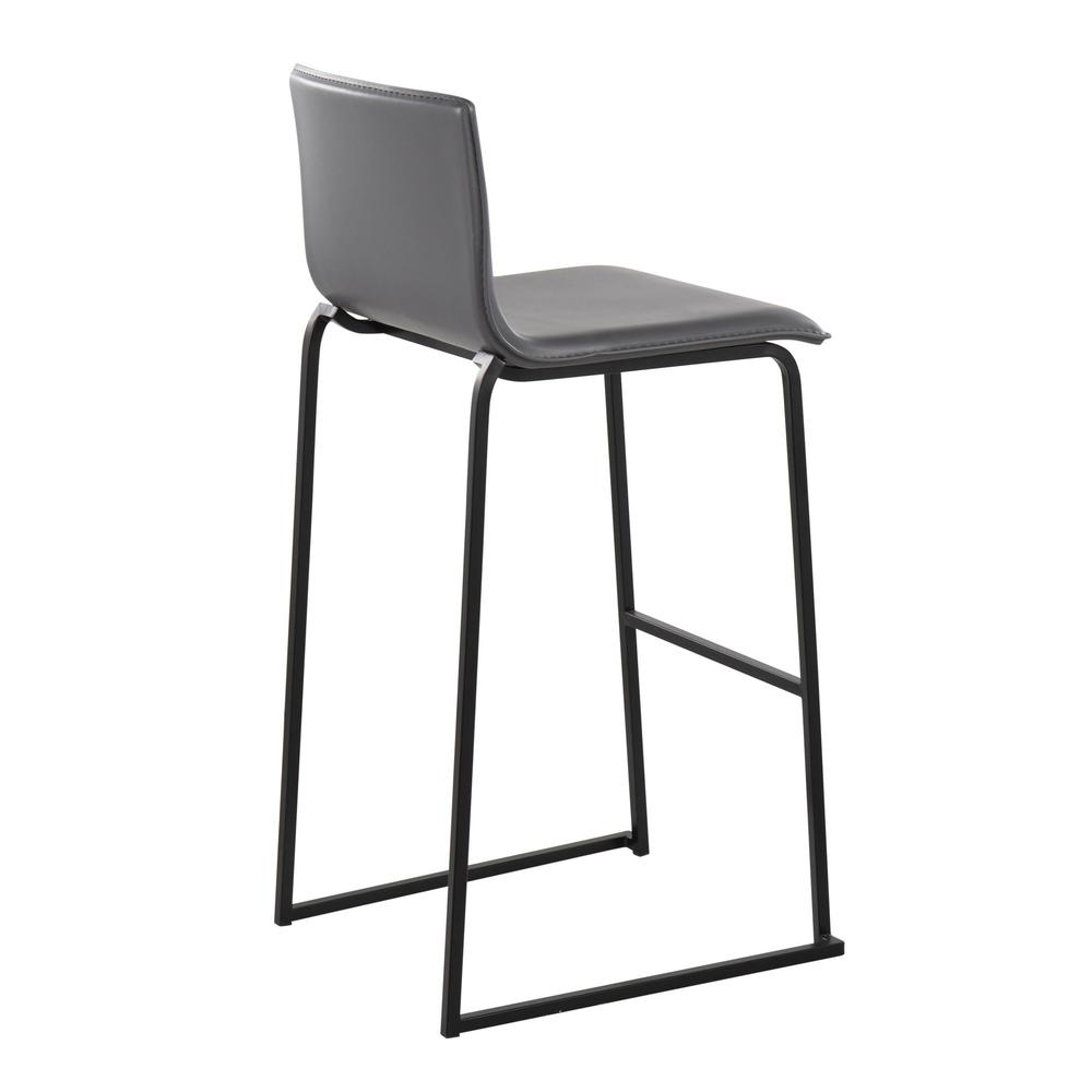 Black Steel, Grey PU Mara Barstool - Set of 2. Picture 4