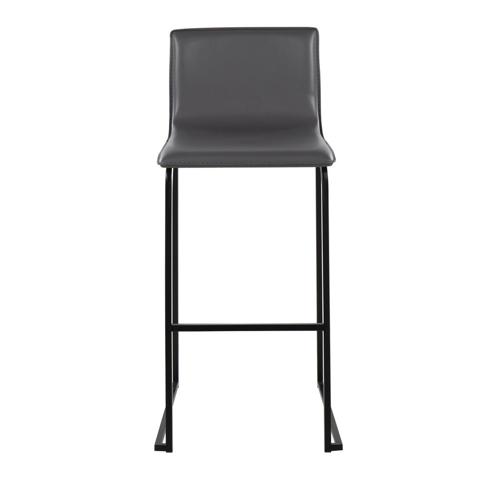 Black Steel, Grey PU Mara Barstool - Set of 2. Picture 6