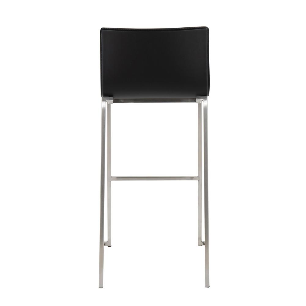Stainless Steel, Black PU Mara Barstool - Set of 2. Picture 5