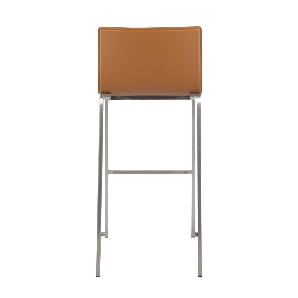 Stainless Steel, Camel PU Mara Barstool - Set of 2. Picture 5