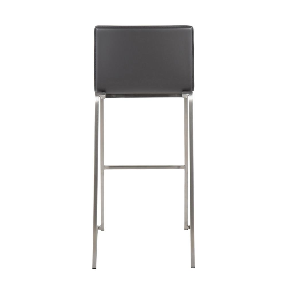 Stainless Steel, Grey PU Mara Barstool - Set of 2. Picture 5