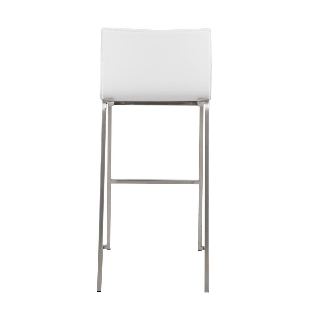 Stainless Steel, White PU Mara Barstool - Set of 2. Picture 5