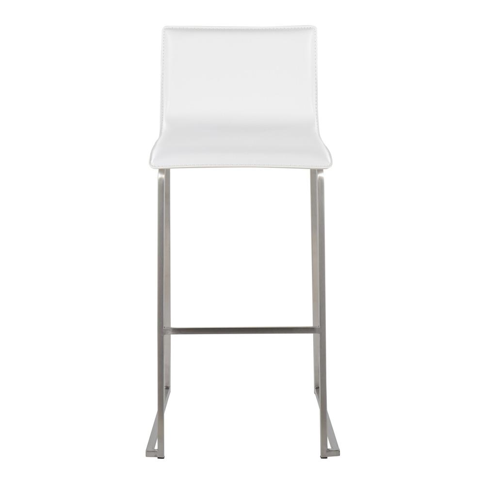 Stainless Steel, White PU Mara Barstool - Set of 2. Picture 6