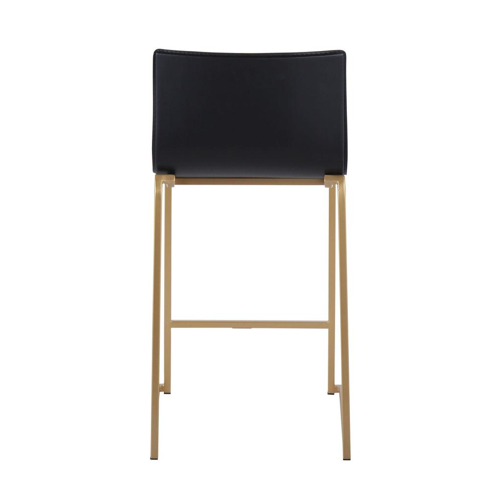 Gold Metal, Black PU Mara Counter Stool - Set of 2. Picture 5