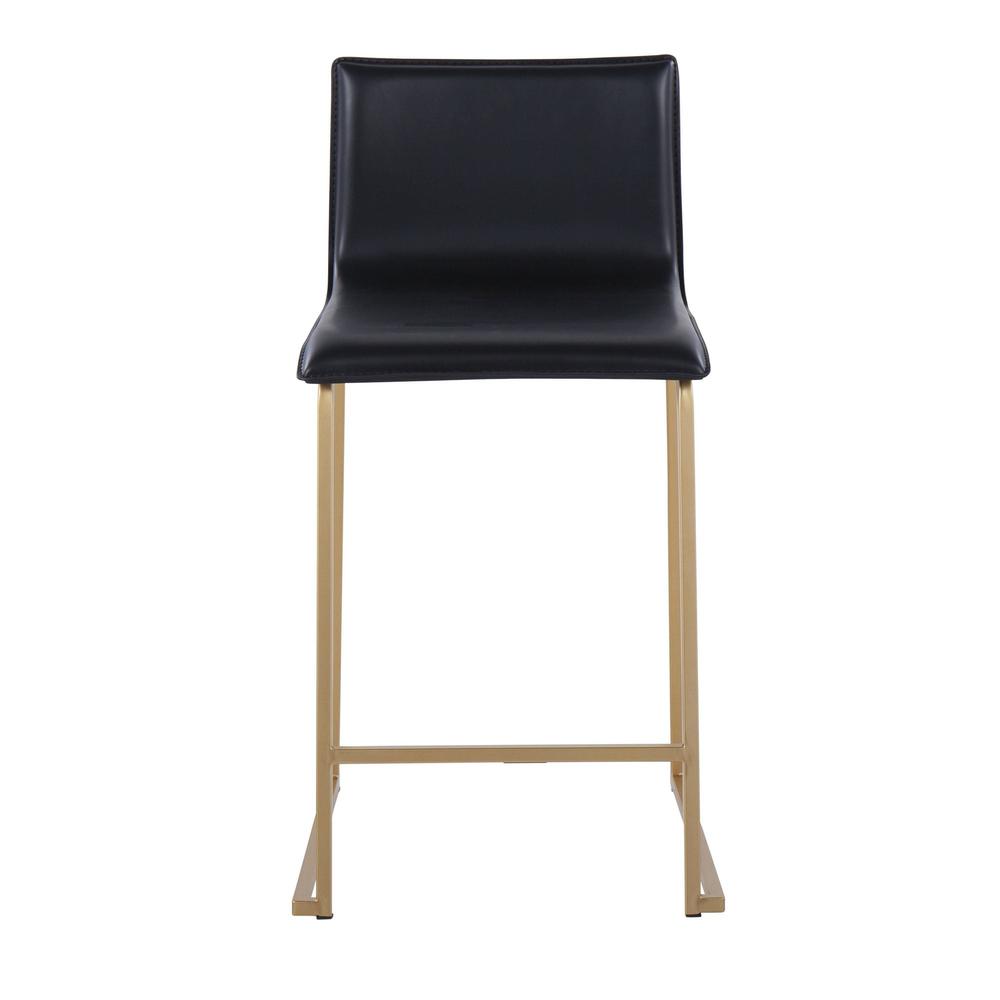 Gold Metal, Black PU Mara Counter Stool - Set of 2. Picture 6