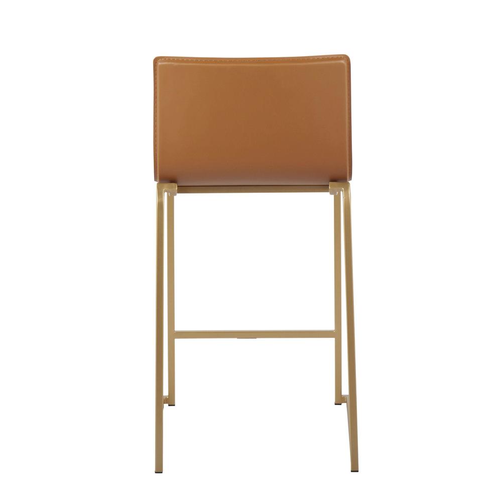 Gold Metal, Camel PU Mara Counter Stool - Set of 2. Picture 5