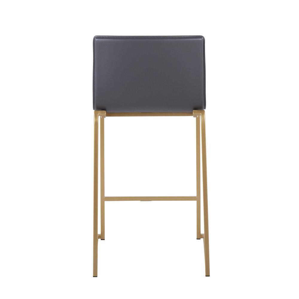 Gold Metal, Grey PU Mara Counter Stool - Set of 2. Picture 5