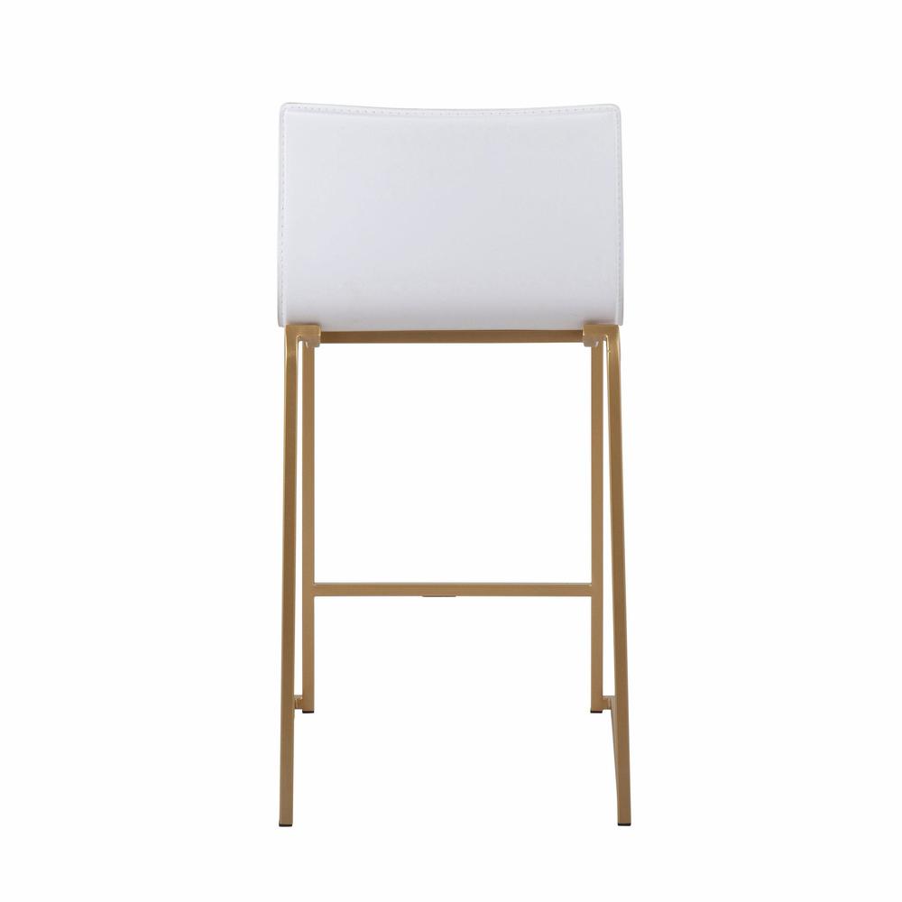 Gold Metal, White PU Mara Counter Stool - Set of 2. Picture 5