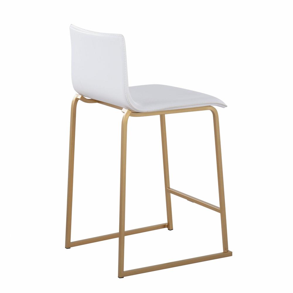 Gold Metal, White PU Mara Counter Stool - Set of 2. Picture 4