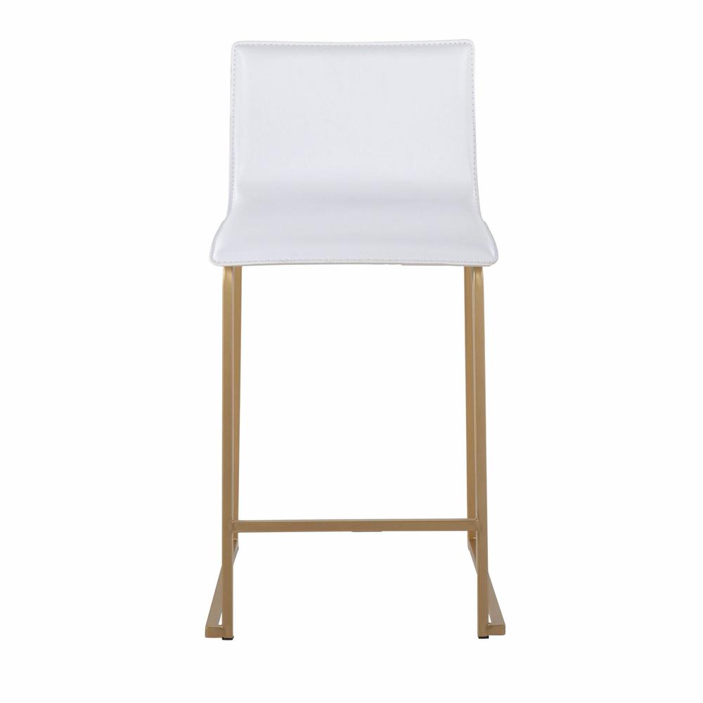 Gold Metal, White PU Mara Counter Stool - Set of 2. Picture 6