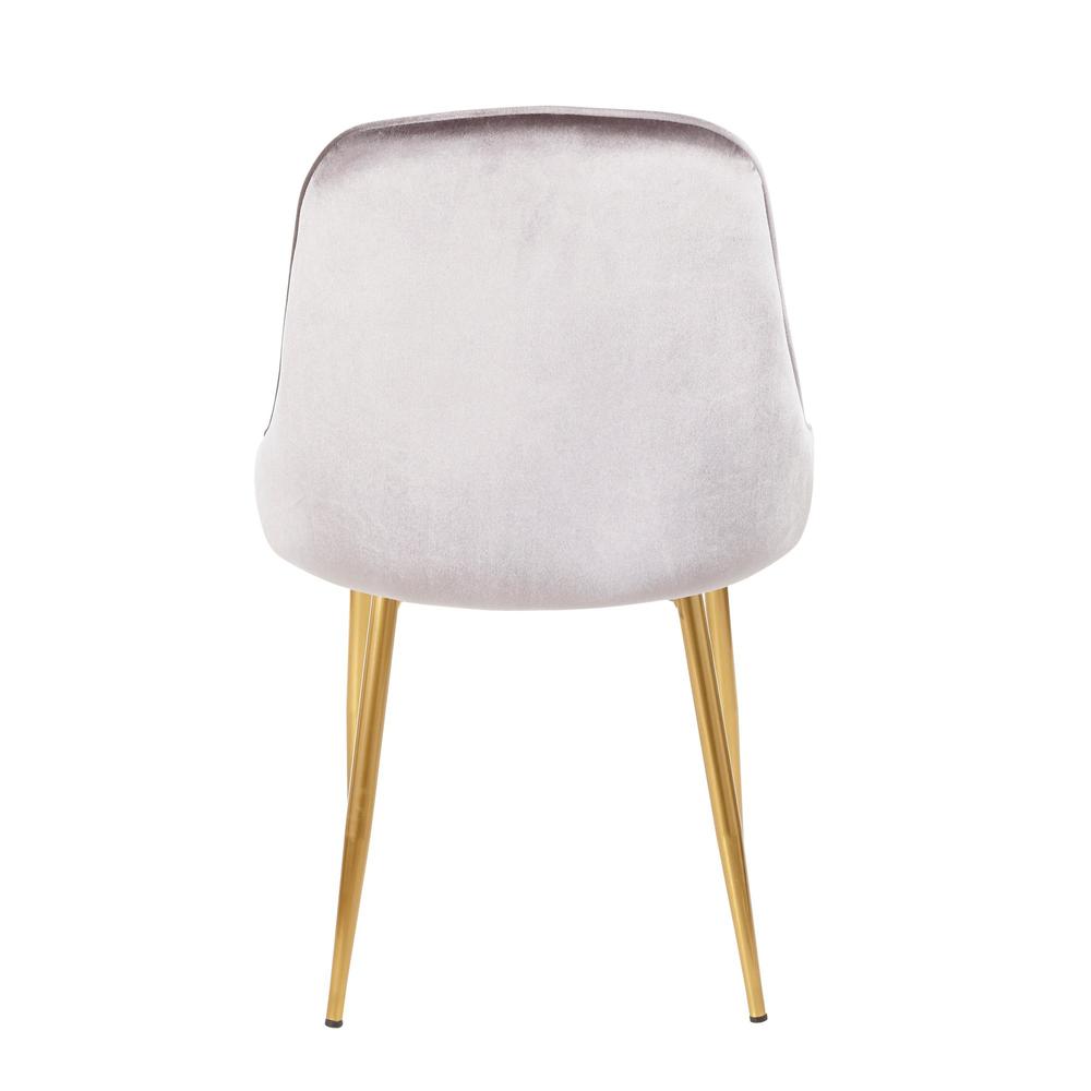 Gold Frame, Silver Velvet Fabric Marcel Dining Chair - Set of 2. Picture 5