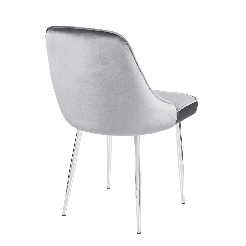 Chrome Frame, Blue Velvet Fabric Marcel Dining Chair - Set of 2. Picture 4