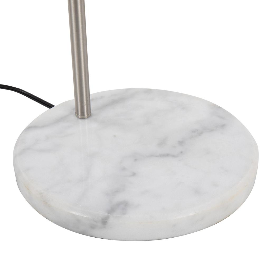 White Marble, Nickel Metal, Frosted Glass, Clear Glass Marcel Floor Lamp. Picture 8