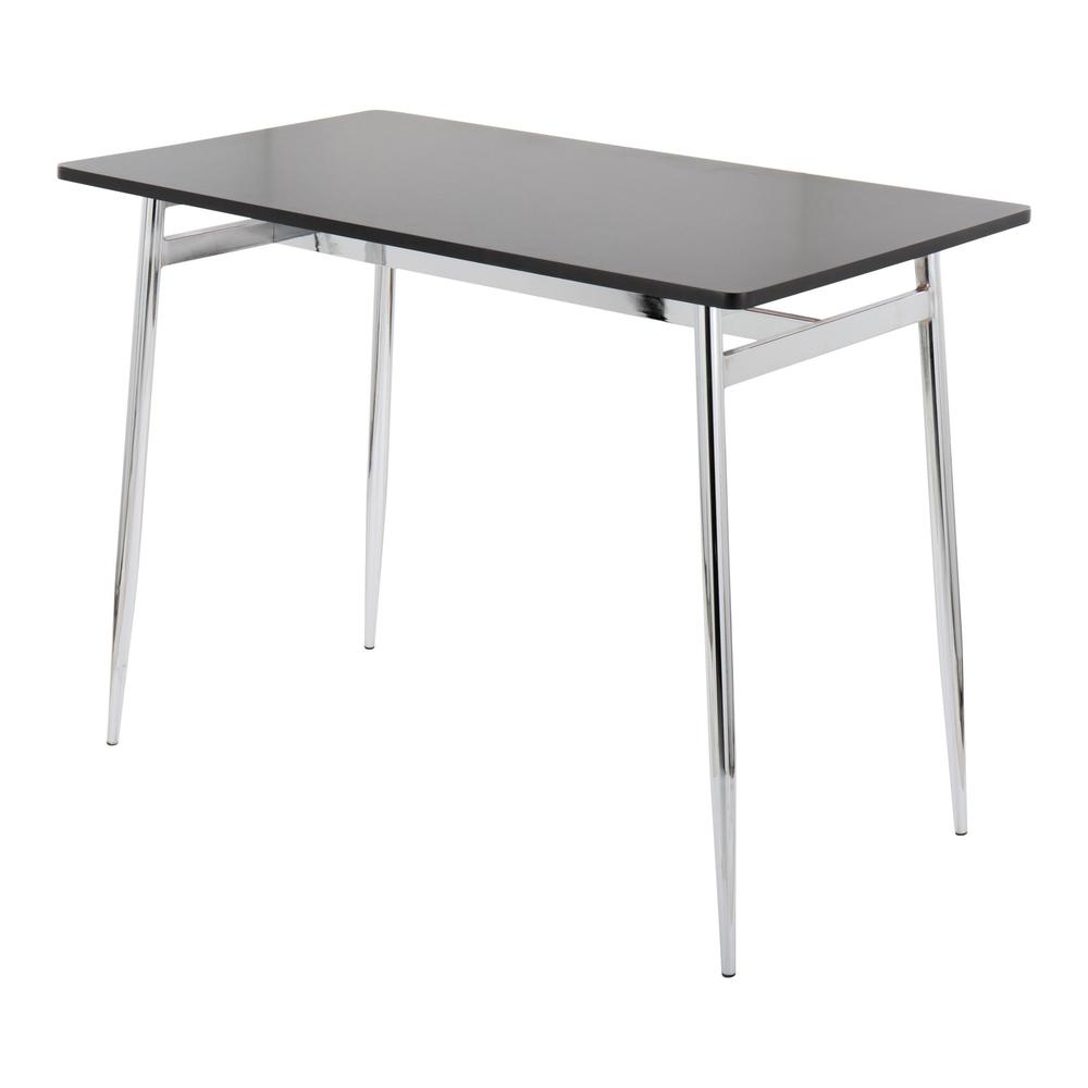 Chrome Metal, Black Wood Marcel Counter Table. Picture 3