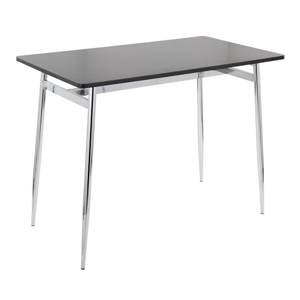 Chrome Metal, Black Wood Marcel Counter Table. Picture 1