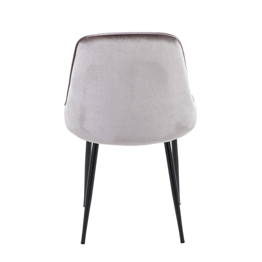 Black Metal, Silver Velvet Marcel Dining Chair - Set of 2. Picture 5