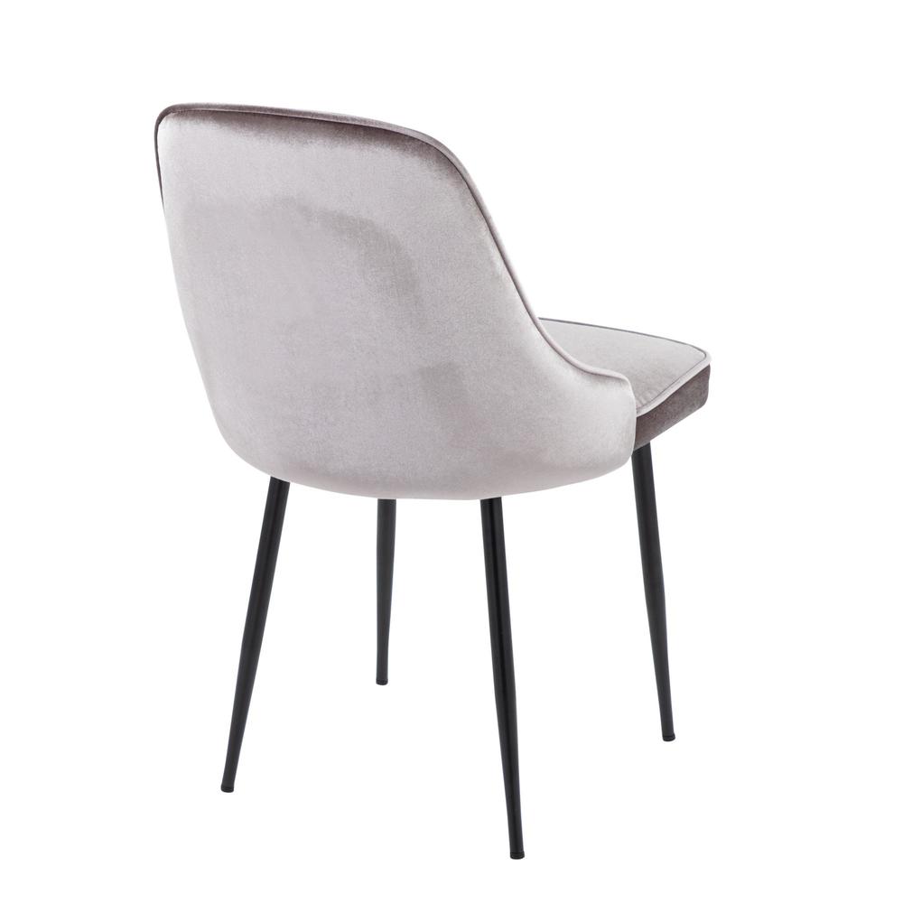 Black Metal, Silver Velvet Marcel Dining Chair - Set of 2. Picture 4