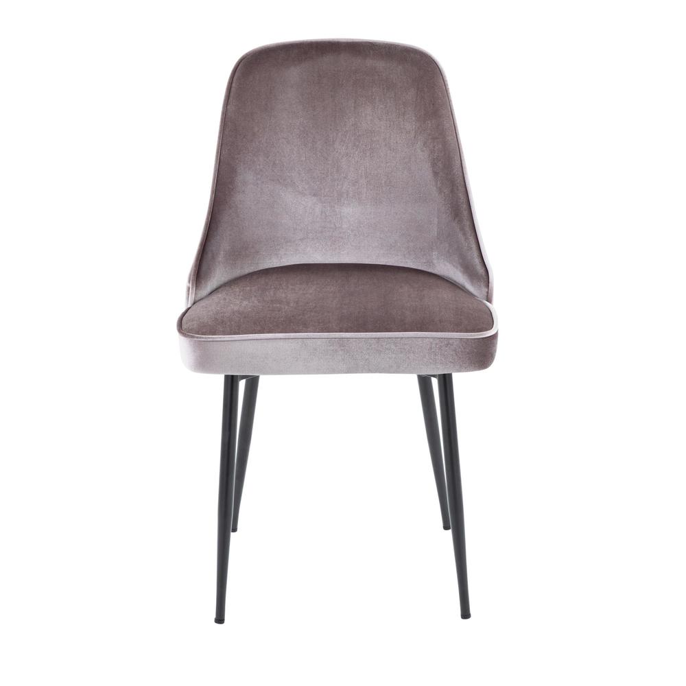 Black Metal, Silver Velvet Marcel Dining Chair - Set of 2. Picture 6
