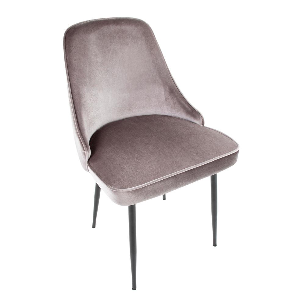 Black Metal, Silver Velvet Marcel Dining Chair - Set of 2. Picture 7