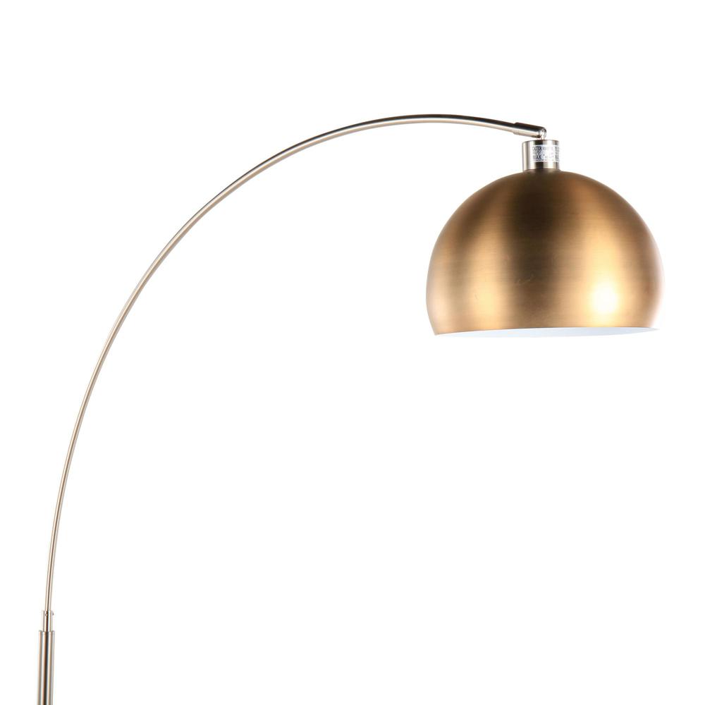 White Marble, Nickel, Antique Brass Metal March Floor Lamp. Picture 4